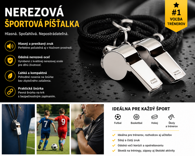 Rozhodcovská Píšťalka nerezová